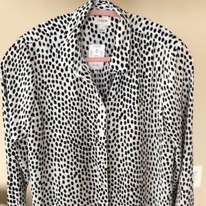 JCrew animal print blouse